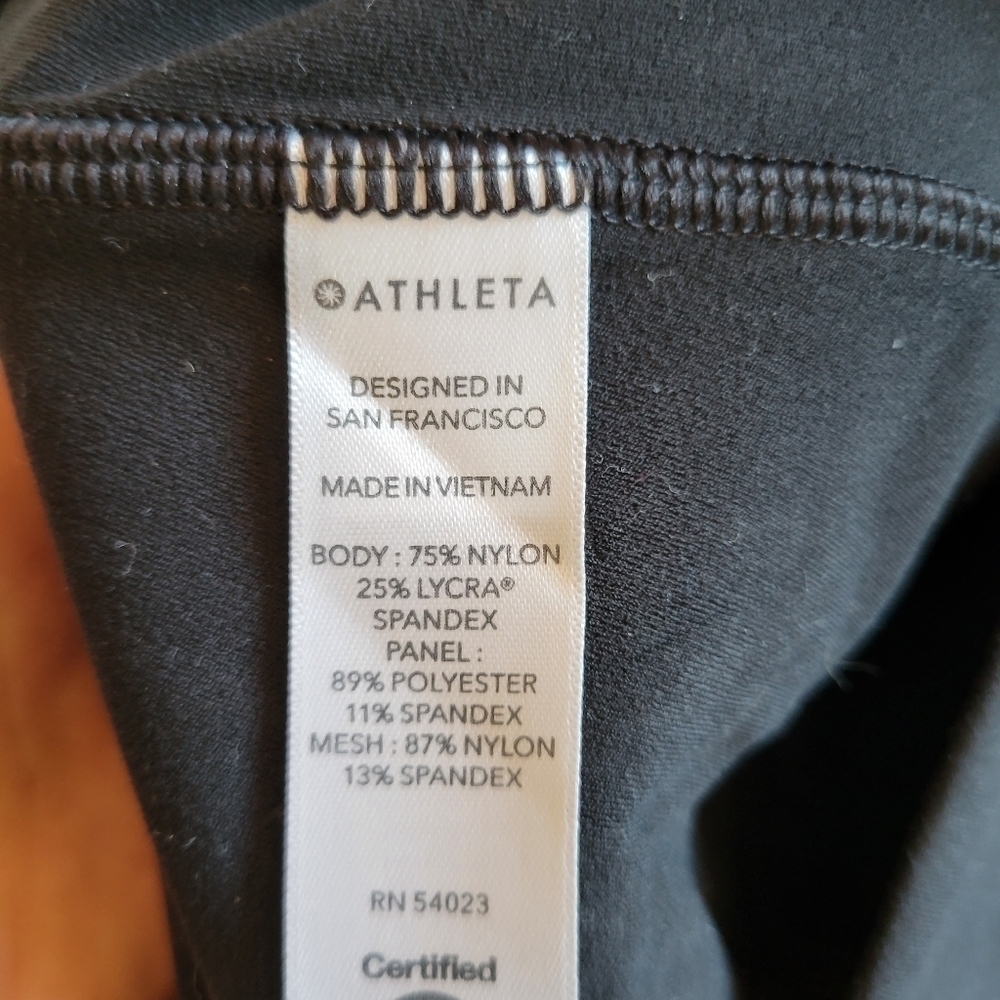 Athleta Salutations 7/8 Tight in Powervita Legging Cropped Black Blue XS Extra S - Picture 2 of 10